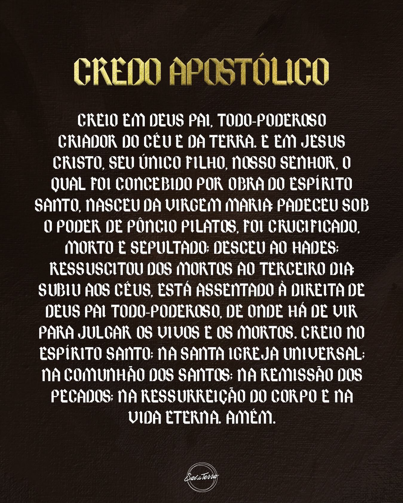 Credo Apostólico - Igreja Farol e Esperança & Ministério Sal da Terra